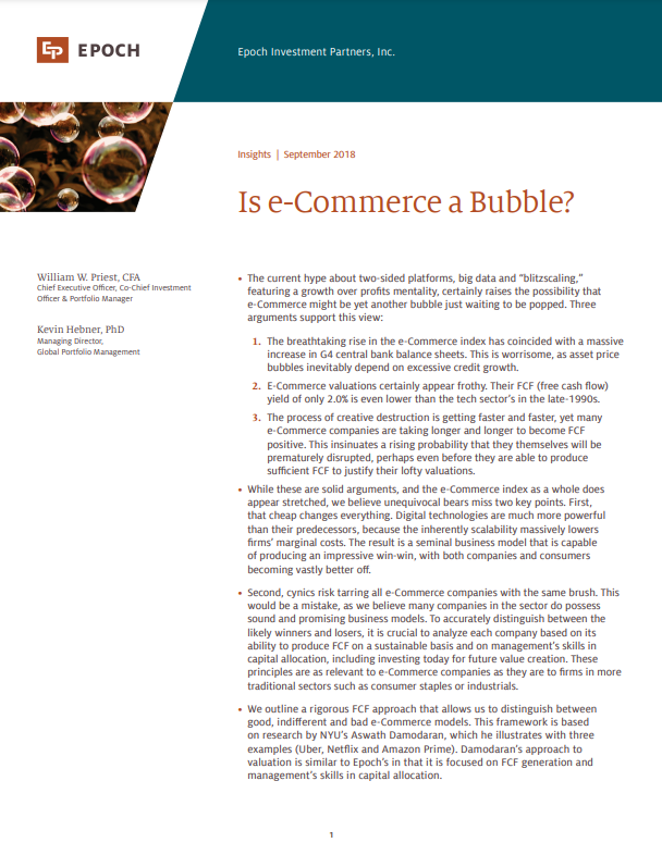 Is e-commerce a bubble?