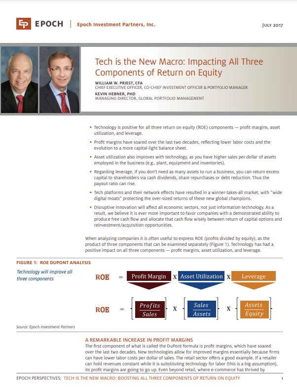 Tech is the new macro I: Impacting all three components of return on equity