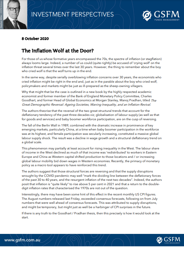 The inflation wolf at the door?